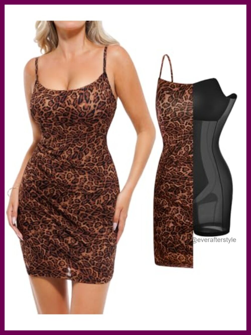 Shapewear Mini Dress Built-in Bra Ruched Mesh Bodycon Club Party